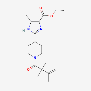 ethyl 5-methyl-2-[1-(2,2,3-trimethylbut-3-enoyl)piperidin-4-yl]-1H-imidazole-4-carboxylate