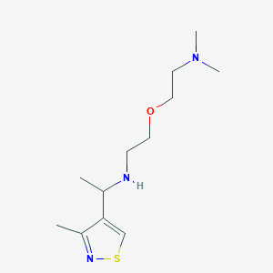 molecular formula C12H23N3OS B7408862 N-[2-[2-(dimethylamino)ethoxy]ethyl]-1-(3-methyl-1,2-thiazol-4-yl)ethanamine 