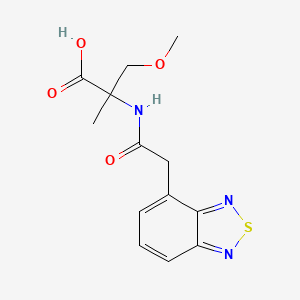 molecular formula C13H15N3O4S B7408878 2-[[2-(2,1,3-Benzothiadiazol-4-yl)acetyl]amino]-3-methoxy-2-methylpropanoic acid 