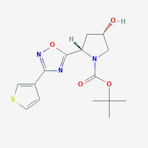 molecular formula C15H19N3O4S B7408879 tert-butyl (2S,4S)-4-hydroxy-2-(3-thiophen-3-yl-1,2,4-oxadiazol-5-yl)pyrrolidine-1-carboxylate 