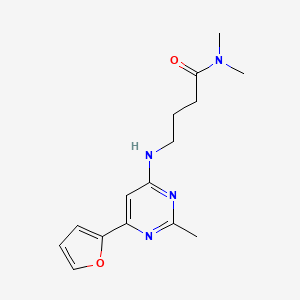 molecular formula C15H20N4O2 B7408884 4-[[6-(furan-2-yl)-2-methylpyrimidin-4-yl]amino]-N,N-dimethylbutanamide 