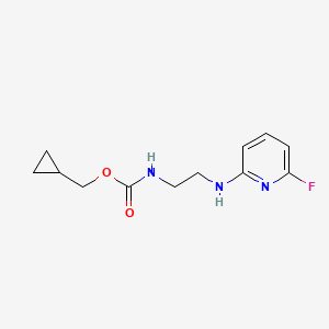 molecular formula C12H16FN3O2 B7408889 cyclopropylmethyl N-[2-[(6-fluoropyridin-2-yl)amino]ethyl]carbamate 