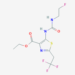 molecular formula C11H13F4N3O3S B7408910 Ethyl 5-(2-fluoroethylcarbamoylamino)-2-(2,2,2-trifluoroethyl)-1,3-thiazole-4-carboxylate 