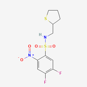 4,5-difluoro-2-nitro-N-(thiolan-2-ylmethyl)benzenesulfonamide