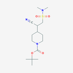 Tert-butyl 4-[1-cyano-2-(dimethylsulfamoyl)ethyl]piperidine-1-carboxylate