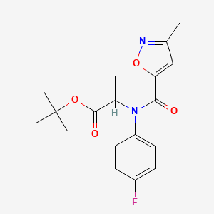 molecular formula C18H21FN2O4 B7408961 tert-butyl 2-(4-fluoro-N-(3-methyl-1,2-oxazole-5-carbonyl)anilino)propanoate 