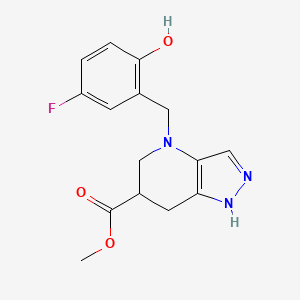 Methyl 4-[(5-fluoro-2-hydroxyphenyl)methyl]-1,5,6,7-tetrahydropyrazolo[4,3-b]pyridine-6-carboxylate