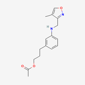 molecular formula C16H20N2O3 B7408985 3-[3-[(4-Methyl-1,2-oxazol-3-yl)methylamino]phenyl]propyl acetate 