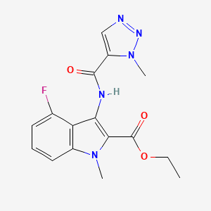 Ethyl 4-fluoro-1-methyl-3-[(3-methyltriazole-4-carbonyl)amino]indole-2-carboxylate