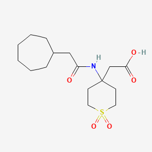 2-[4-[(2-Cycloheptylacetyl)amino]-1,1-dioxothian-4-yl]acetic acid