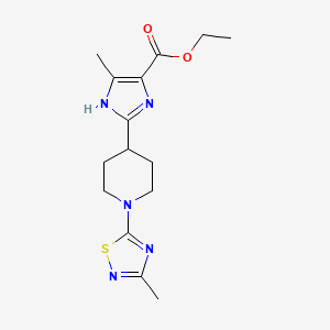 ethyl 5-methyl-2-[1-(3-methyl-1,2,4-thiadiazol-5-yl)piperidin-4-yl]-1H-imidazole-4-carboxylate