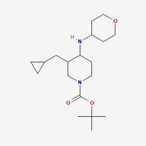 molecular formula C19H34N2O3 B7409041 Tert-butyl 3-(cyclopropylmethyl)-4-(oxan-4-ylamino)piperidine-1-carboxylate 