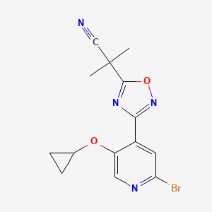 2-[3-(2-Bromo-5-cyclopropyloxypyridin-4-yl)-1,2,4-oxadiazol-5-yl]-2-methylpropanenitrile