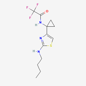 molecular formula C12H16F3N3OS B7409062 N-[1-[2-(butylamino)-1,3-thiazol-4-yl]cyclopropyl]-2,2,2-trifluoroacetamide 