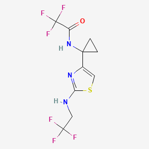 2,2,2-trifluoro-N-[1-[2-(2,2,2-trifluoroethylamino)-1,3-thiazol-4-yl]cyclopropyl]acetamide