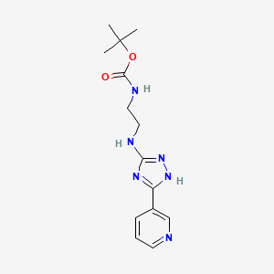 molecular formula C14H20N6O2 B7409069 tert-butyl N-[2-[(5-pyridin-3-yl-1H-1,2,4-triazol-3-yl)amino]ethyl]carbamate 