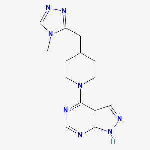 4-[4-[(4-methyl-1,2,4-triazol-3-yl)methyl]piperidin-1-yl]-1H-pyrazolo[3,4-d]pyrimidine