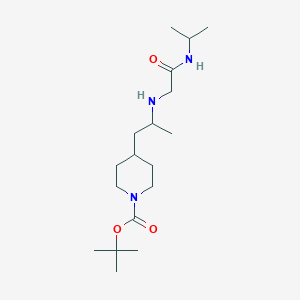 molecular formula C18H35N3O3 B7409101 Tert-butyl 4-[2-[[2-oxo-2-(propan-2-ylamino)ethyl]amino]propyl]piperidine-1-carboxylate 