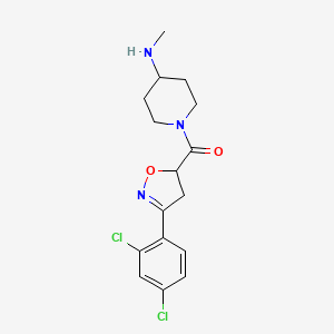 molecular formula C16H19Cl2N3O2 B7409109 [3-(2,4-Dichlorophenyl)-4,5-dihydro-1,2-oxazol-5-yl]-[4-(methylamino)piperidin-1-yl]methanone 