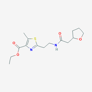 Ethyl 5-methyl-2-[2-[[2-(oxolan-2-yl)acetyl]amino]ethyl]-1,3-thiazole-4-carboxylate