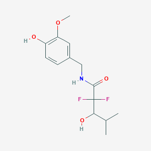 2,2-difluoro-3-hydroxy-N-[(4-hydroxy-3-methoxyphenyl)methyl]-4-methylpentanamide