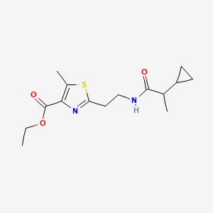 Ethyl 2-[2-(2-cyclopropylpropanoylamino)ethyl]-5-methyl-1,3-thiazole-4-carboxylate