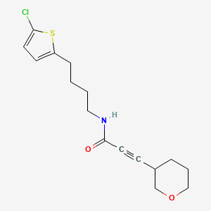 molecular formula C16H20ClNO2S B7409209 N-[4-(5-chlorothiophen-2-yl)butyl]-3-(oxan-3-yl)prop-2-ynamide 