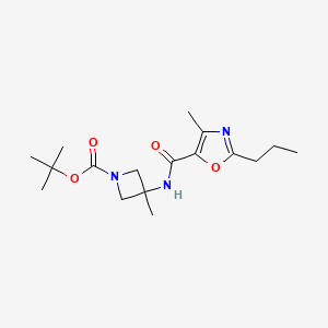 Tert-butyl 3-methyl-3-[(4-methyl-2-propyl-1,3-oxazole-5-carbonyl)amino]azetidine-1-carboxylate