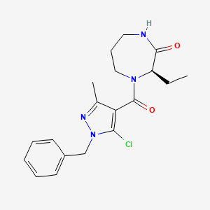 (3R)-4-(1-benzyl-5-chloro-3-methylpyrazole-4-carbonyl)-3-ethyl-1,4-diazepan-2-one