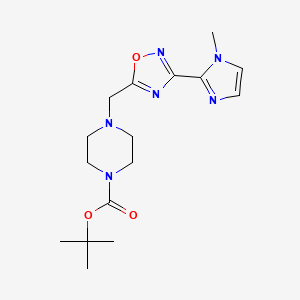 molecular formula C16H24N6O3 B7409292 Tert-butyl 4-[[3-(1-methylimidazol-2-yl)-1,2,4-oxadiazol-5-yl]methyl]piperazine-1-carboxylate 