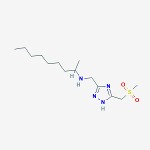 N-[[5-(methylsulfonylmethyl)-1H-1,2,4-triazol-3-yl]methyl]nonan-2-amine