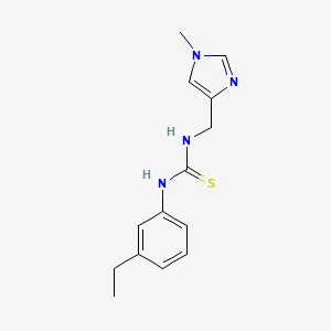 molecular formula C14H18N4S B7409325 1-(3-Ethylphenyl)-3-[(1-methylimidazol-4-yl)methyl]thiourea 