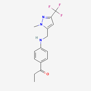 1-[4-[[2-Methyl-5-(trifluoromethyl)pyrazol-3-yl]methylamino]phenyl]propan-1-one