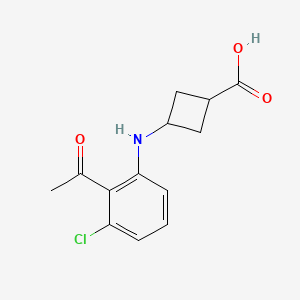 3-(2-Acetyl-3-chloroanilino)cyclobutane-1-carboxylic acid