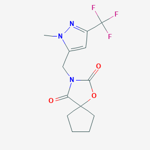 3-[[2-Methyl-5-(trifluoromethyl)pyrazol-3-yl]methyl]-1-oxa-3-azaspiro[4.4]nonane-2,4-dione