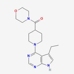 molecular formula C18H25N5O2 B7409426 [1-(5-ethyl-7H-pyrrolo[2,3-d]pyrimidin-4-yl)piperidin-4-yl]-morpholin-4-ylmethanone 