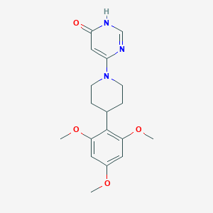 molecular formula C18H23N3O4 B7409434 4-[4-(2,4,6-trimethoxyphenyl)piperidin-1-yl]-1H-pyrimidin-6-one 