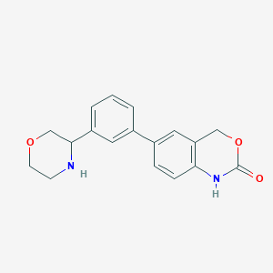 molecular formula C18H18N2O3 B7409529 6-(3-Morpholin-3-ylphenyl)-1,4-dihydro-3,1-benzoxazin-2-one 