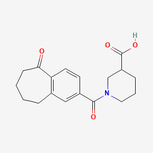 molecular formula C18H21NO4 B7409555 1-(5-Oxo-6,7,8,9-tetrahydrobenzo[7]annulene-2-carbonyl)piperidine-3-carboxylic acid 