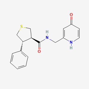 (3R,4R)-N-[(4-oxo-1H-pyridin-2-yl)methyl]-4-phenylthiolane-3-carboxamide