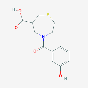 molecular formula C13H15NO4S B7409577 4-(3-Hydroxybenzoyl)-1,4-thiazepane-6-carboxylic acid 