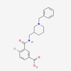 molecular formula C21H23ClN2O3 B7409581 3-[(1-Benzylpiperidin-3-yl)methylcarbamoyl]-4-chlorobenzoic acid 