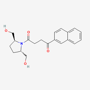 molecular formula C20H23NO4 B7409599 1-[(2S,5S)-2,5-bis(hydroxymethyl)pyrrolidin-1-yl]-4-naphthalen-2-ylbutane-1,4-dione 