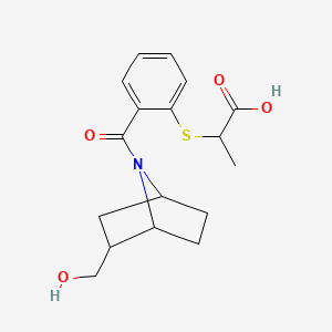 2-[2-[2-(Hydroxymethyl)-7-azabicyclo[2.2.1]heptane-7-carbonyl]phenyl]sulfanylpropanoic acid