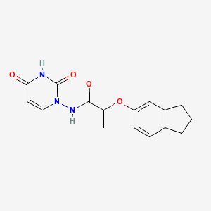 2-(2,3-dihydro-1H-inden-5-yloxy)-N-(2,4-dioxopyrimidin-1-yl)propanamide