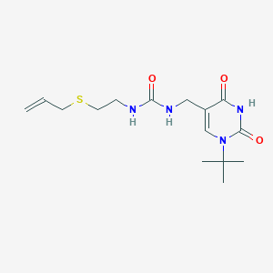 1-[(1-Tert-butyl-2,4-dioxopyrimidin-5-yl)methyl]-3-(2-prop-2-enylsulfanylethyl)urea