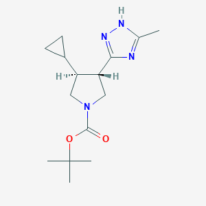 molecular formula C15H24N4O2 B7409693 tert-butyl (3S,4S)-3-cyclopropyl-4-(5-methyl-1H-1,2,4-triazol-3-yl)pyrrolidine-1-carboxylate 