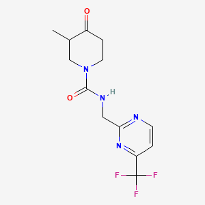 molecular formula C13H15F3N4O2 B7409697 3-methyl-4-oxo-N-[[4-(trifluoromethyl)pyrimidin-2-yl]methyl]piperidine-1-carboxamide 