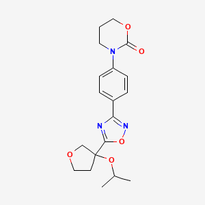 3-[4-[5-(3-Propan-2-yloxyoxolan-3-yl)-1,2,4-oxadiazol-3-yl]phenyl]-1,3-oxazinan-2-one