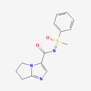 molecular formula C14H15N3O2S B7409711 N-(methyl-oxo-phenyl-lambda6-sulfanylidene)-6,7-dihydro-5H-pyrrolo[1,2-a]imidazole-3-carboxamide 